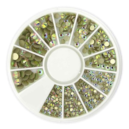 Disco de Strass Cristal Furta cor de Vidro Alta qualidade 3 tamanhos
