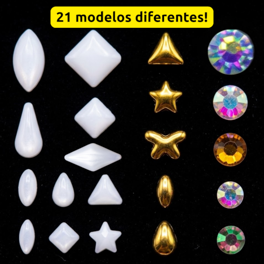 Disco de Tachinhas e Strass 21 modelos| Mix da Jo para unhas