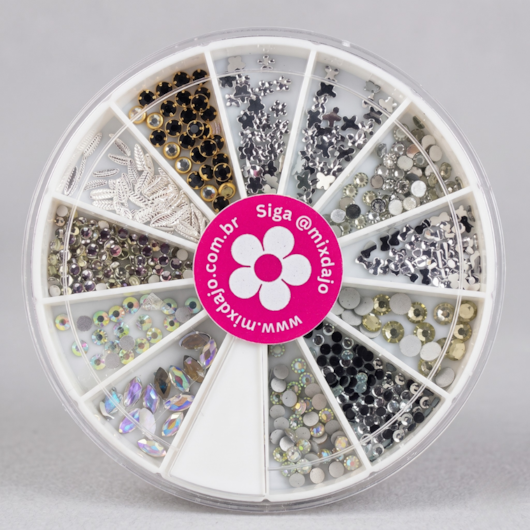 Disco Micro Pedrarias para Decoração das Unhas Cristal para unhas