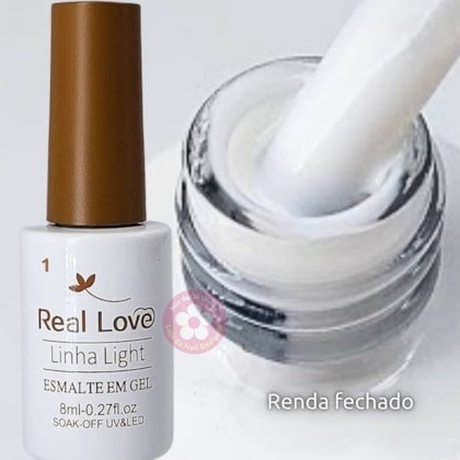 Esmalte em gel 01 Renda fechado 8ml Real Love