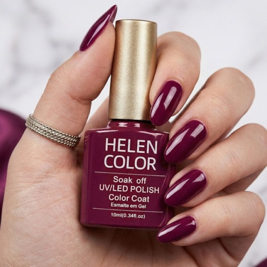 Esmalte em Gel 10ml Helen Color Coleção 2023 - Cor:137 Vinho Tannat para unhas