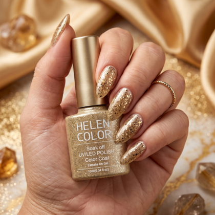 Esmalte em Gel 10ml Helen Color  - Cor:25 Dourado champagne