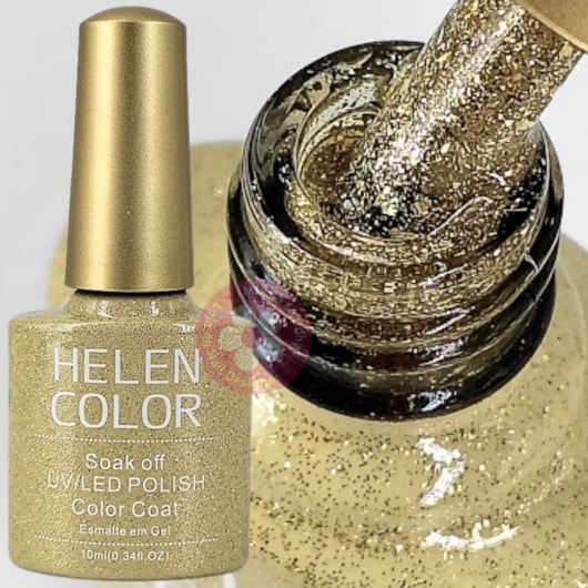 Esmalte em Gel 10ml Helen Color  - Cor:25 Dourado champagne para unhas