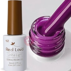 Esmalte em gel 12 Roxo Uva 8ml Real Love Esmalte em gel 12 Roxo Uva 8ml Real Love