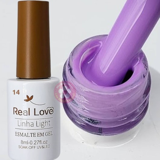 Esmalte em gel 14 Lilás 8ml Real Love para unhas