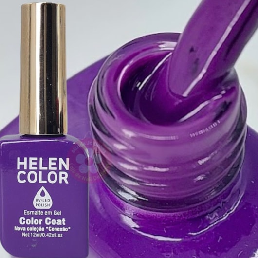 Esmalte em gel 165 Uva Lavanda Conexão Helen Color 12ml para unhas