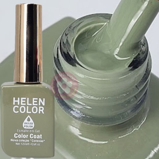 Esmalte em gel 235 Creme de pistache Conexão Helen Color 12ml para unhas