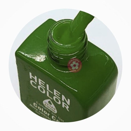 Esmalte em gel 237 Verde folha Conexão Helen Color 12ml para unhas