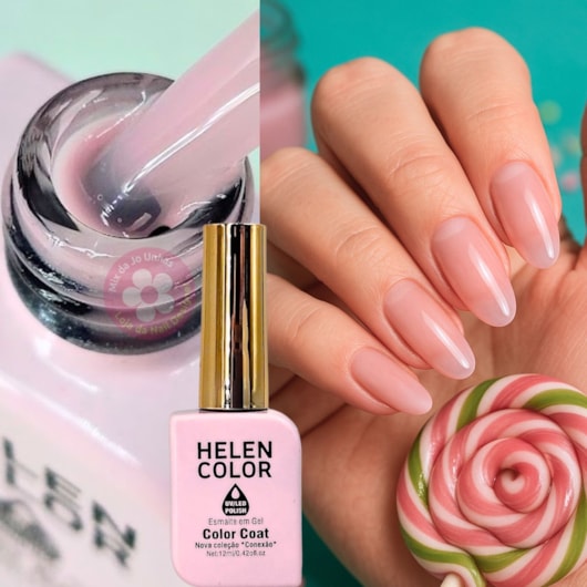 Esmalte em gel 53 Camuflagem Nude Conexão Helen Color 12ml para unhas