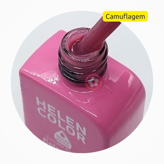 Esmalte em gel 61 Camuflagem cover pink Conexão Helen Color 12ml para unhas