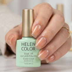 Esmalte em gel Amarelo translúcido Helen Color Soak Off 10ml 186