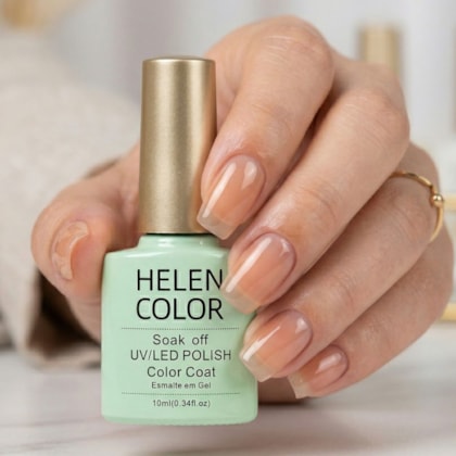Esmalte em gel Amarelo translúcido Helen Color Soak Off 10ml 186
