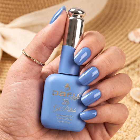 Esmalte em gel Azul Celeste 28 Dafu 12ml Infinito Glow para unhas