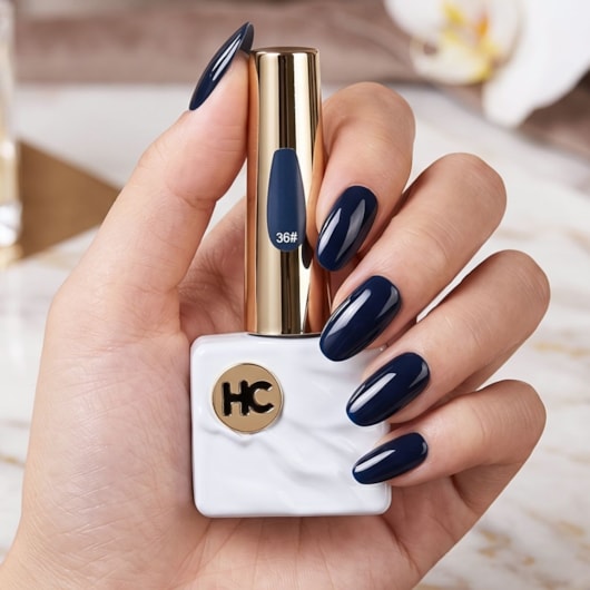 Esmalte em gel azul escuro Coleção Natureza 15ml Helen Color 36 para unhas