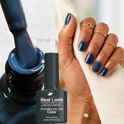 Esmalte em gel Azul Esverdeado Real Love Linha Classic 8ml 036