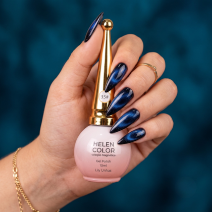 Esmalte em gel Azul Magnético Helen Color 15ml 35