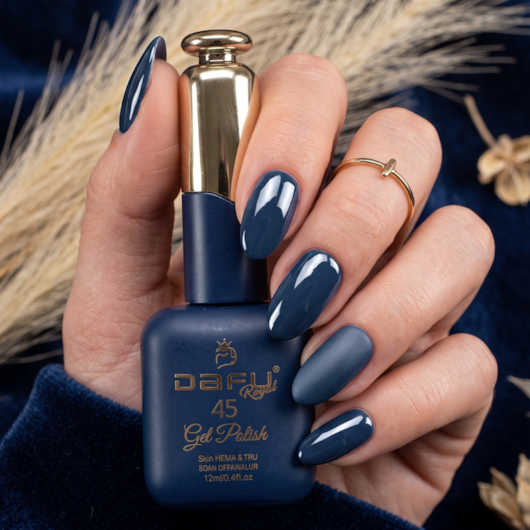 Esmalte em gel Azul Profundo 45 Dafu 12ml Infinito Glow para unhas