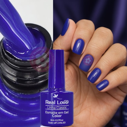 Esmalte em gel Azul Royal fechado Real Love Linha Classic 8ml 032