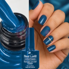 Esmalte em gel Azul Veludo Marinho Real Love Linha Classic 8ml 035