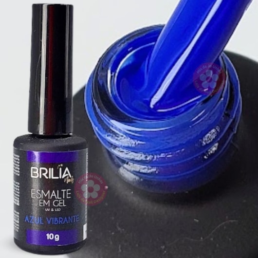 Esmalte em Gel Azul Vibrante 10g UV/LED Brilia para unhas