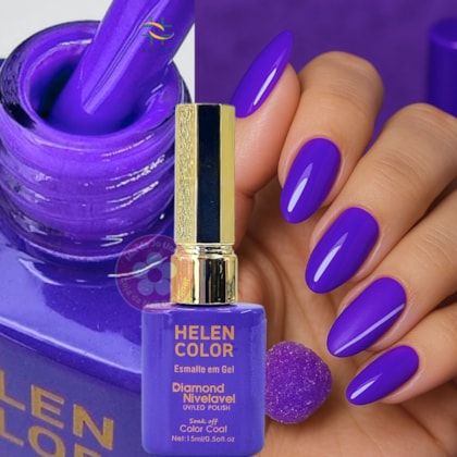 Esmalte em gel Azul vibrante Helen Color 15ml Diamond 49