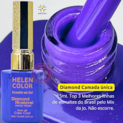 Esmalte em gel Azul vibrante Helen Color 15ml Diamond 49 Esmalte em gel Azul vibrante Helen Color 15ml Diamond 49