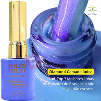 Esmalte em gel Blue Butterfly 70 Diamond 15ml Helen Color