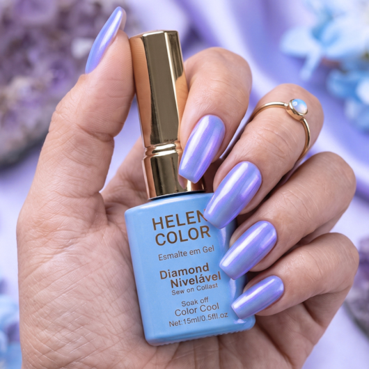 Esmalte em gel Blue Butterfly Helen Color 15ml Diamond 70 para unhas