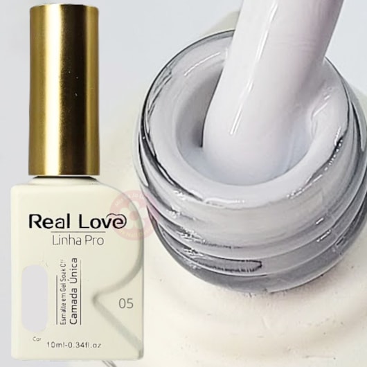 Esmalte em gel Branco 05 Linha PRO Real Love para unhas