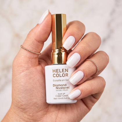 Esmalte em gel Branco 100% Helen Color 15ml Diamond 57