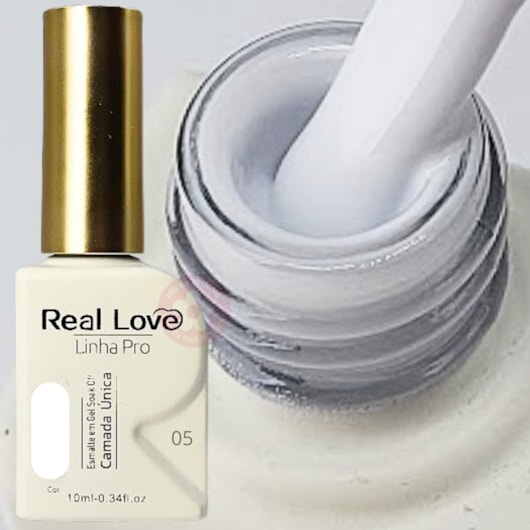 Esmalte em gel Branco errorex 05 Linha PRO Real Love para unhas