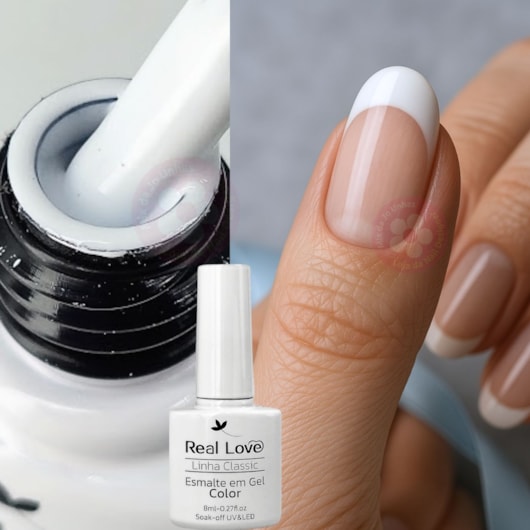 Esmalte em gel Branco Errorex Real Love Linha Classic 8ml 027 para unhas