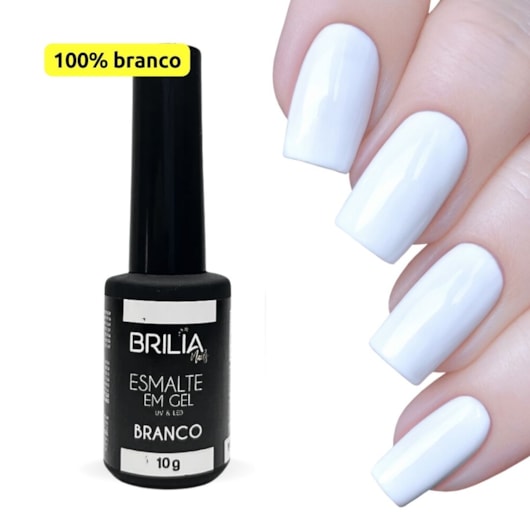 Esmalte em Gel Brilia Nails 10g Branco Corretivo para unhas