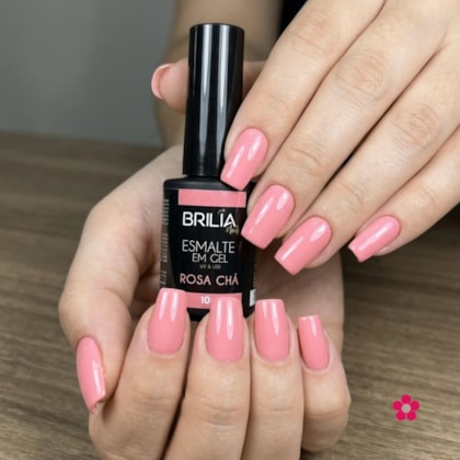 Esmalte em Gel Brilia Rosa bebê 10g UV/LED Rosa Chá Promoção