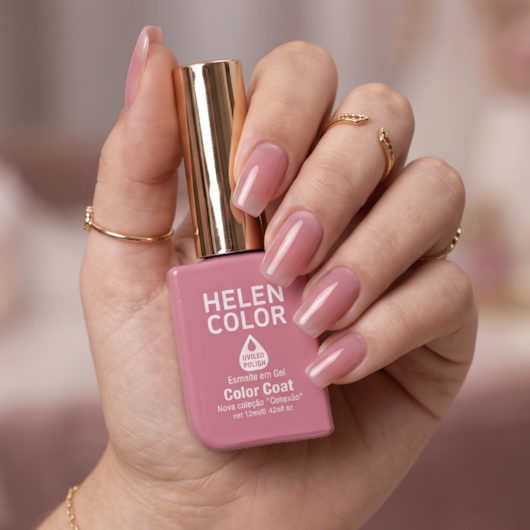 Esmalte em gel Camuflagem Cover Pink Helen Color 12ml Conexão 61 para unhas