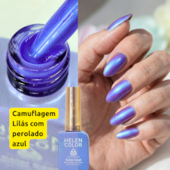 Esmalte em gel Camuflagem Lilás com Perolado Azul Helen Color 12ml Conexão 31 Esmalte em gel Camuflagem Lilás com Perolado Azul Helen Color 12ml Conexão 31