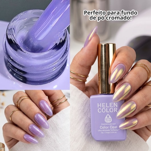 Esmalte em gel Camuflagem Lilás Helen Color 12ml Conexão 206 para unhas