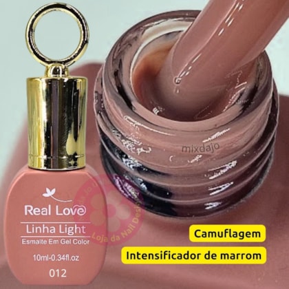 Esmalte em gel Camuflagem Mocha 012 10ml Real Love Chaveirinho