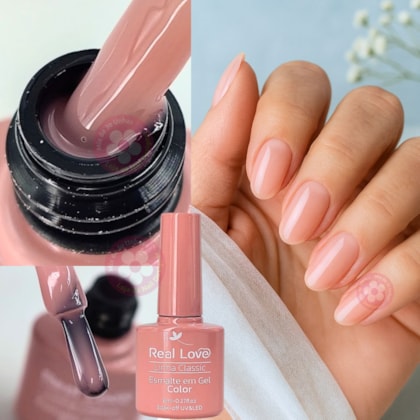 Esmalte em gel camuflagem Nude rosado Real Love Linha Classic 8ml 003