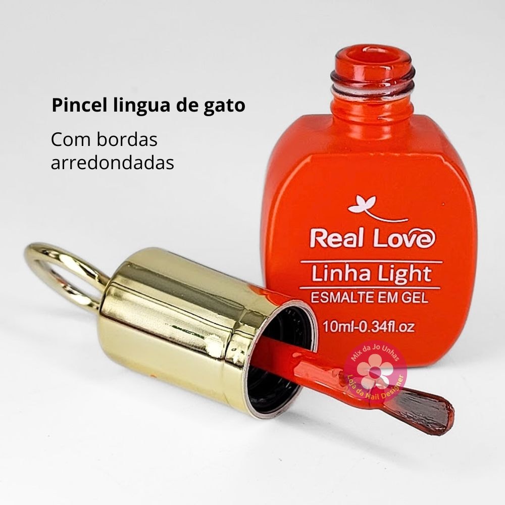 Esmalte em gel Vermelho cereja 155 10ml Real Love Chaveirinho