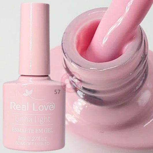 Esmalte em gel Chá Revelação Menina 8ml Real Love P57 Linha Light para unhas