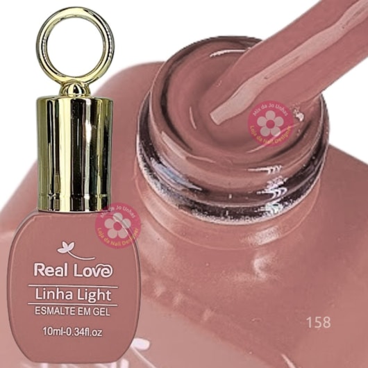 Esmalte em gel Chocolate ao leite 158 10ml Real Love Chaveirinho para unhas