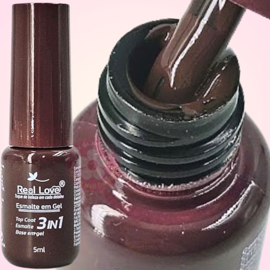 Esmalte em gel Chocolate ao leite 3 em 1 Real Love 44 para unhas