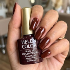 Esmalte em gel Chocolate quente Marrom Helen Color Soak Off 10ml