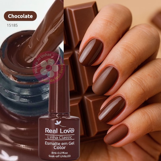 Esmalte em gel Chocolate Real Love Linha Classic 8ml 039 para unhas