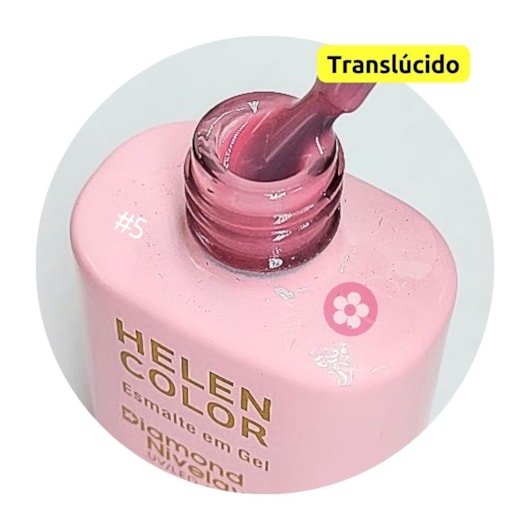 Esmalte em gel Clear Rosa natural Helen Color 15ml Diamond 5 para unhas