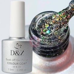 Esmalte Em Gel com glitter holográfico DeZ Linha C 7,5ml 338