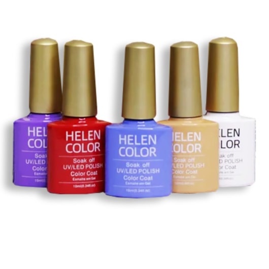 Esmalte em Gel com glitter lilás holográfico Helen Color 10ml 41 para unhas