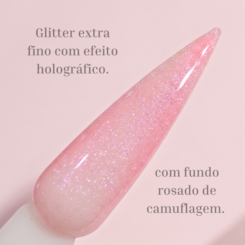 Esmalte em Gel com glitter lilás holográfico Helen Color 10ml 41 Esmalte em Gel com glitter lilás holográfico Helen Color 10ml 41