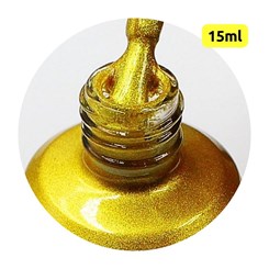 Esmalte Em Gel D&Z 15ml Linha B - Cor: Dourado Glitter B-35